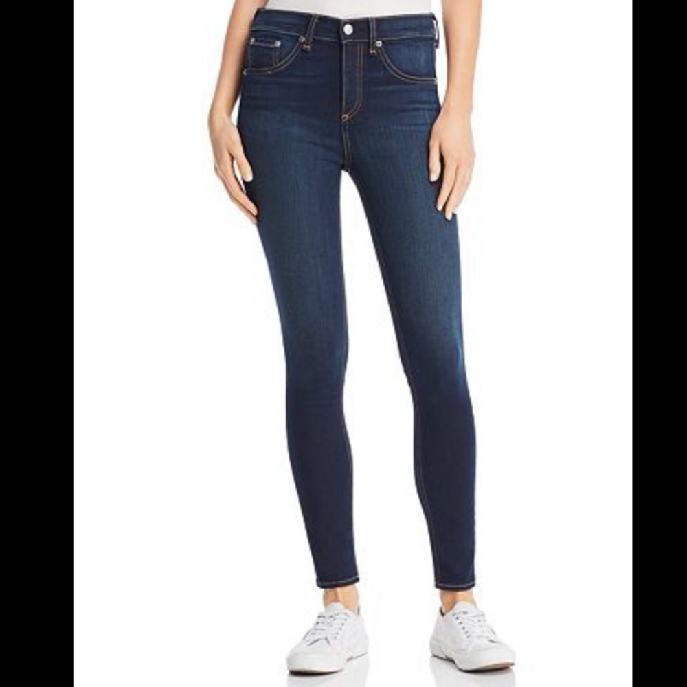 Rag and bone dark denim high rise ankle skinny Jean